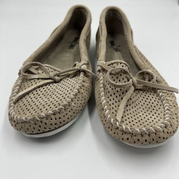 Minnetonka Moccasins Perforated Leather Ballet Flats Loafers Size 11 - Picture 3 of 5